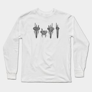 Space Shuttle Vintage Patent Hand Drawing Long Sleeve T-Shirt